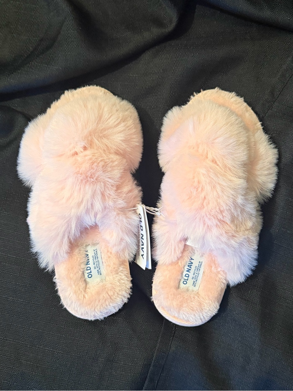 Old Navy Pink Faux Fur Kids Slippers